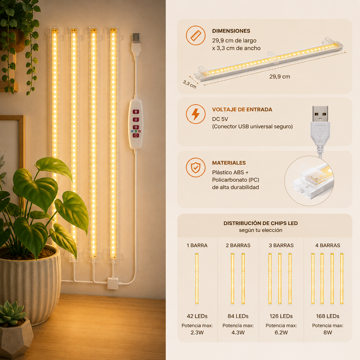Barra Aura™ | Luz para Plantas de Interior